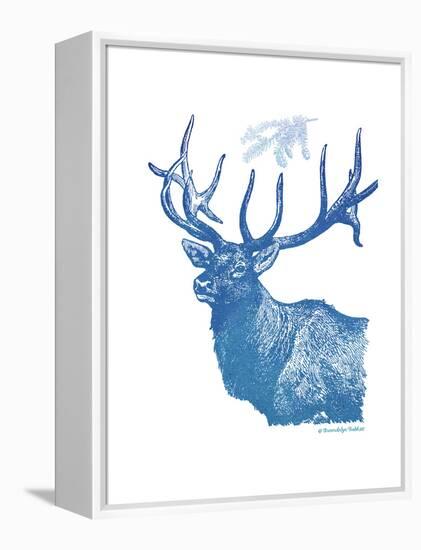 Indigo Deer II-Gwendolyn Babbitt-Framed Stretched Canvas