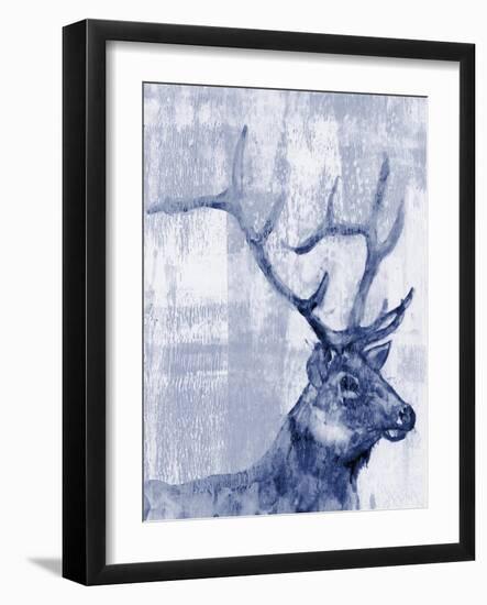 Indigo Elk-Jennifer Goldberger-Framed Art Print