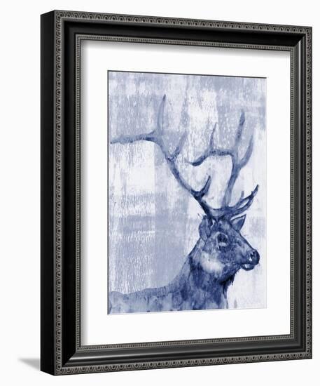 Indigo Elk-Jennifer Goldberger-Framed Art Print