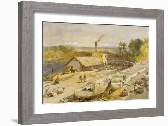 Indigo Factory - Bengal, from 'India Ancient and Modern', 1867 (Colour Litho)-William 'Crimea' Simpson-Framed Giclee Print