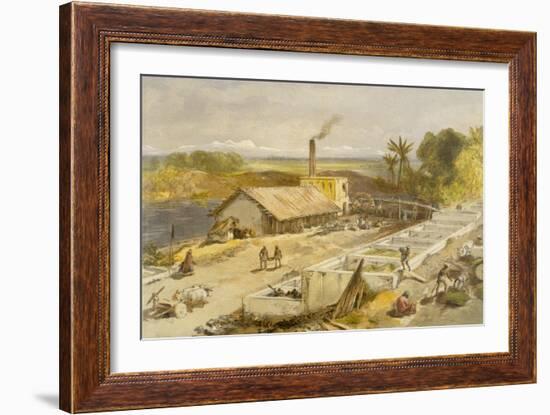 Indigo Factory - Bengal, from 'India Ancient and Modern', 1867 (Colour Litho)-William 'Crimea' Simpson-Framed Giclee Print