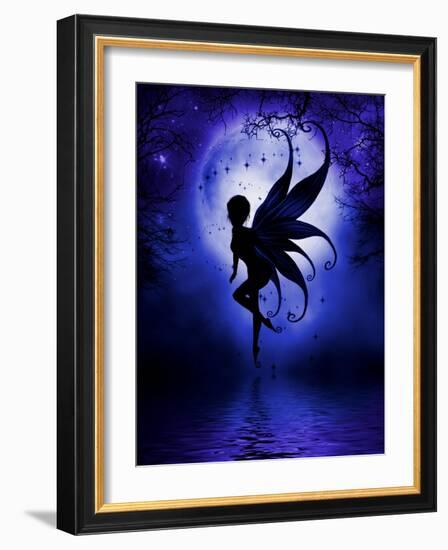 Indigo Fairy-Julie Fain-Framed Art Print