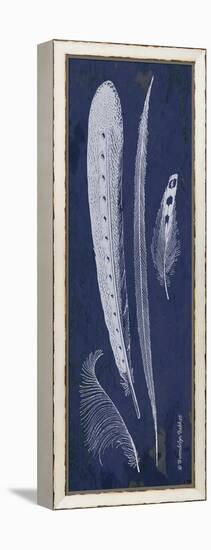 Indigo Feathers IV-Gwendolyn Babbitt-Framed Stretched Canvas