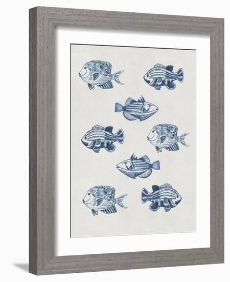 Indigo Fishes-Aimee Wilson-Framed Art Print