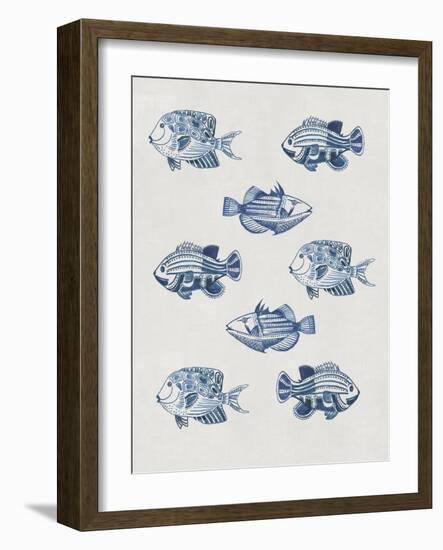 Indigo Fishes-Aimee Wilson-Framed Art Print