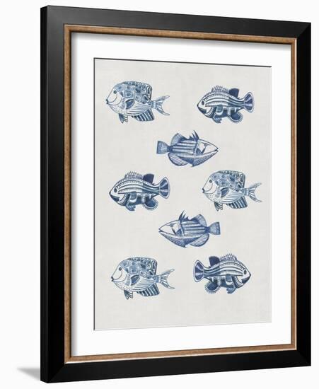 Indigo Fishes-Aimee Wilson-Framed Art Print