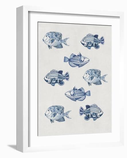 Indigo Fishes-Aimee Wilson-Framed Art Print