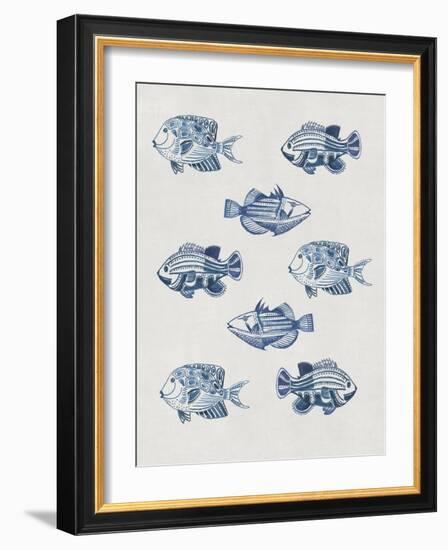 Indigo Fishes-Aimee Wilson-Framed Art Print