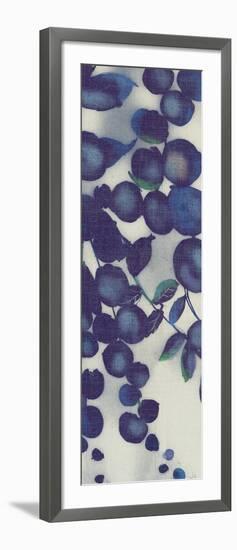 Indigo Floral Cascade II-Jacob Q-Framed Art Print