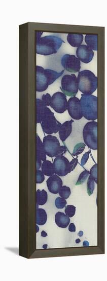 Indigo Floral Cascade II-Jacob Q-Framed Stretched Canvas