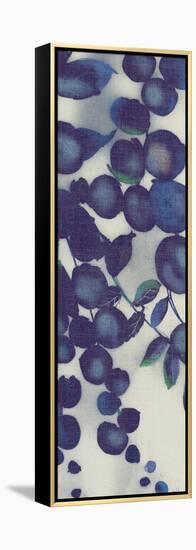 Indigo Floral Cascade II-Jacob Q-Framed Stretched Canvas