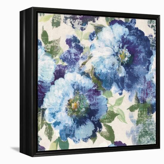 Indigo Floral Gallery-Hugo Wild-Framed Stretched Canvas