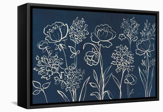 Indigo Floral I-Silvia Vassileva-Framed Stretched Canvas