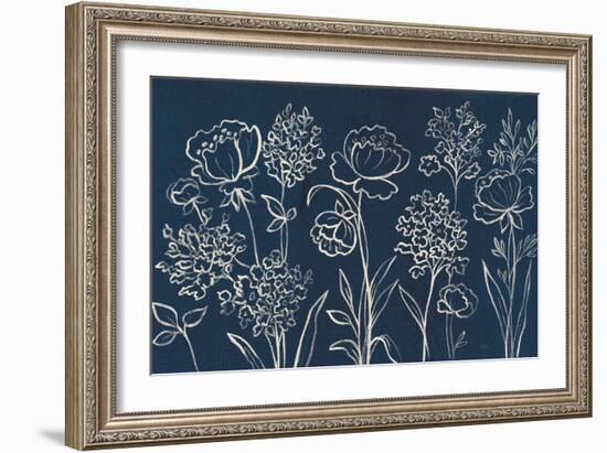 Indigo Floral I-Silvia Vassileva-Framed Art Print