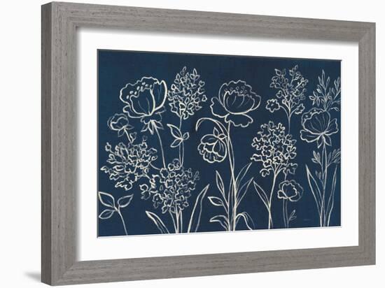 Indigo Floral I-Silvia Vassileva-Framed Art Print