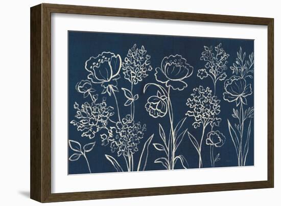 Indigo Floral I-Silvia Vassileva-Framed Art Print