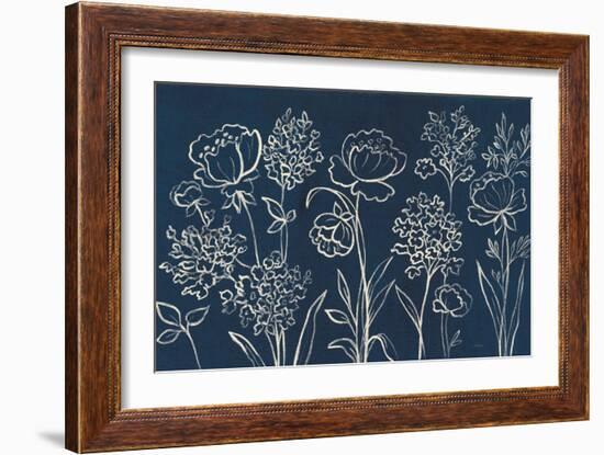 Indigo Floral I-Silvia Vassileva-Framed Art Print