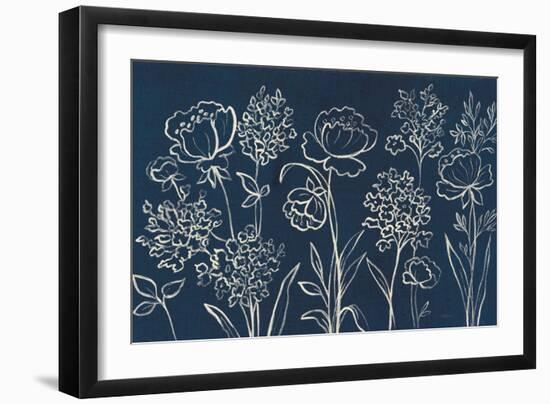 Indigo Floral I-Silvia Vassileva-Framed Art Print