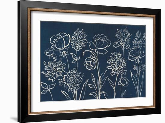 Indigo Floral I-Silvia Vassileva-Framed Art Print