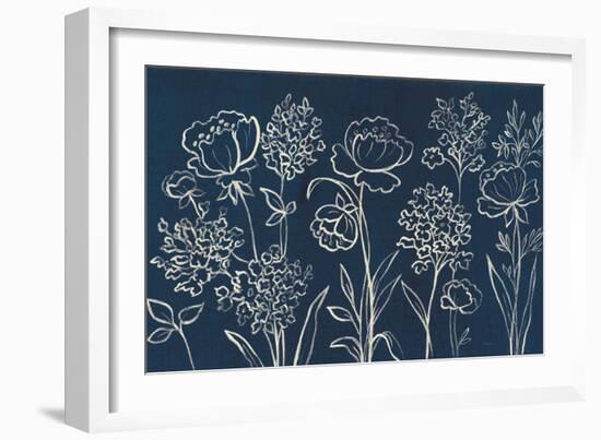 Indigo Floral I-Silvia Vassileva-Framed Art Print