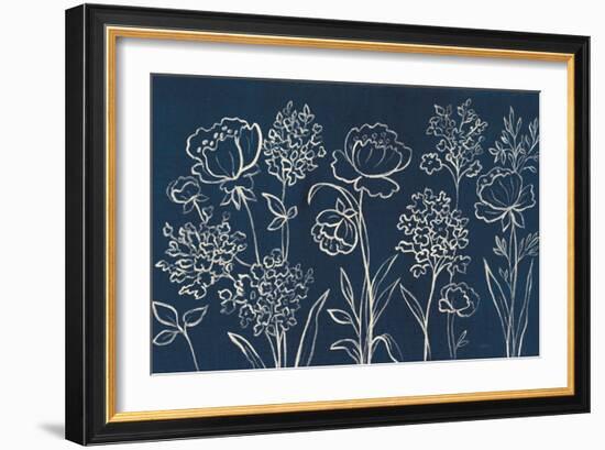 Indigo Floral I-Silvia Vassileva-Framed Art Print