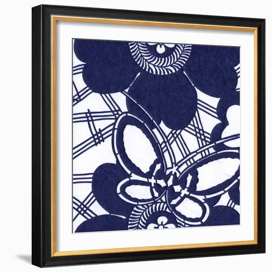 Indigo Floral Katagami I-Vision Studio-Framed Art Print