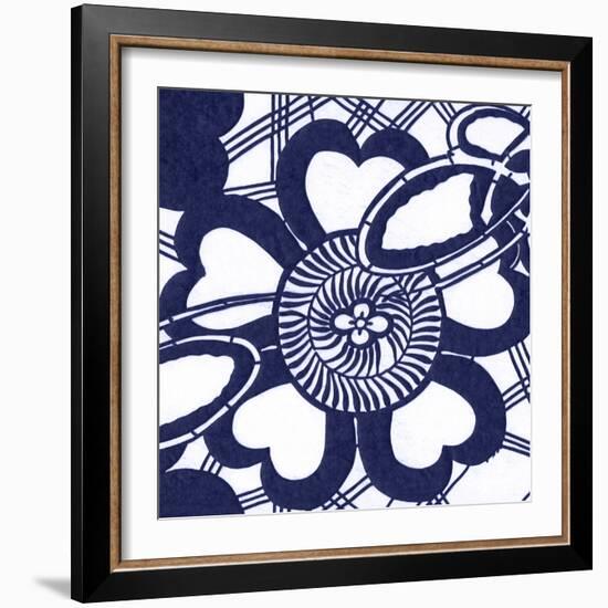 Indigo Floral Katagami II-Vision Studio-Framed Art Print