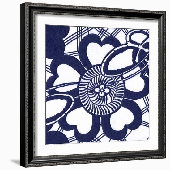 Indigo Floral Katagami II-Vision Studio-Framed Art Print