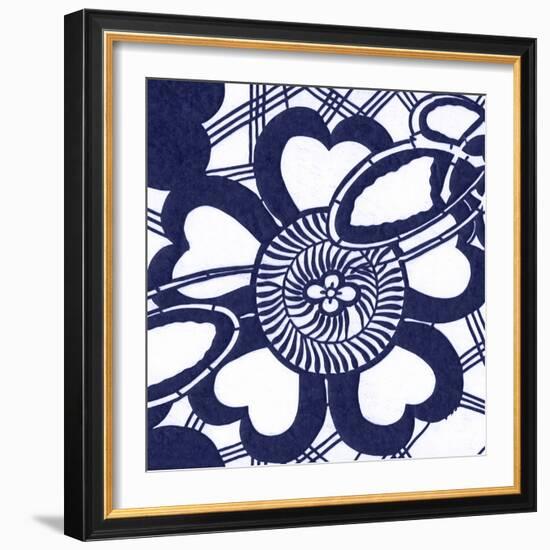 Indigo Floral Katagami II-Vision Studio-Framed Art Print