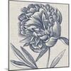 Indigo Floral on Linen II-Vision Studio-Mounted Art Print