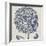 Indigo Floral on Linen V-Vision Studio-Framed Art Print