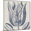 Indigo Floral on Linen VI-Vision Studio-Mounted Art Print