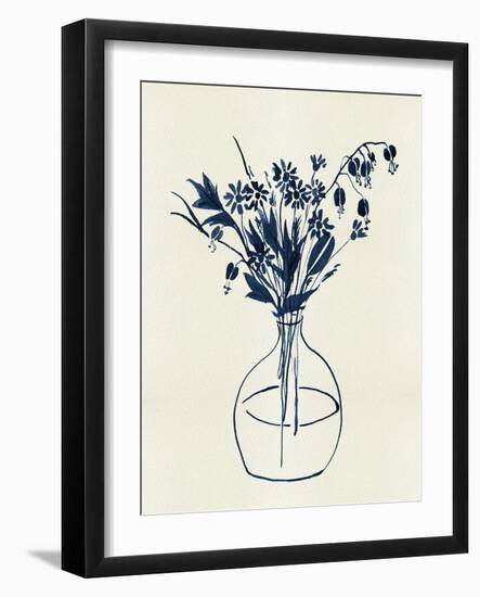 Indigo Floral Vase I-Melissa Wang-Framed Art Print