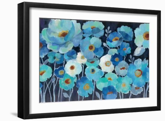 Indigo Flowers-Silvia Vassileva-Framed Art Print