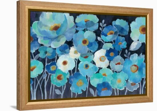 Indigo Flowers-Silvia Vassileva-Framed Stretched Canvas