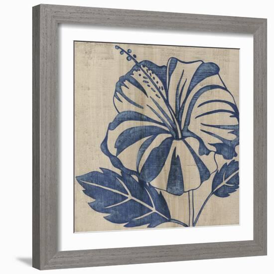 Indigo Hibiscus-Chariklia Zarris-Framed Art Print