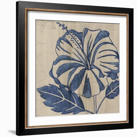 Indigo Hibiscus-Chariklia Zarris-Framed Art Print