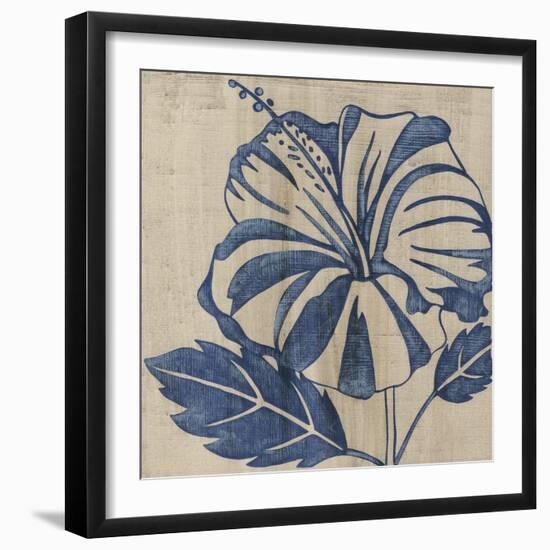 Indigo Hibiscus-Chariklia Zarris-Framed Art Print