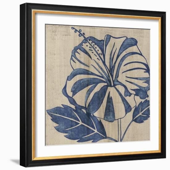 Indigo Hibiscus-Chariklia Zarris-Framed Art Print