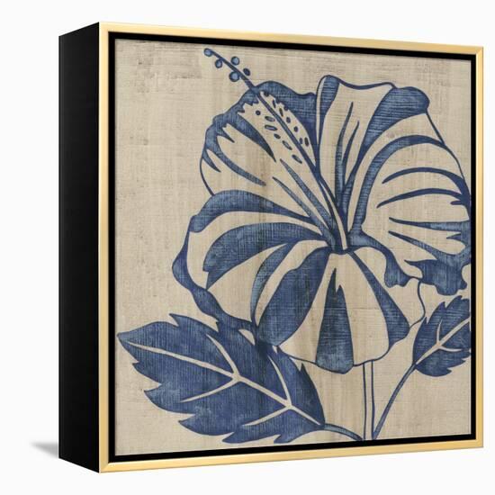 Indigo Hibiscus-Chariklia Zarris-Framed Stretched Canvas