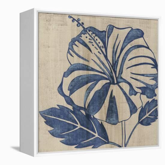 Indigo Hibiscus-Chariklia Zarris-Framed Stretched Canvas