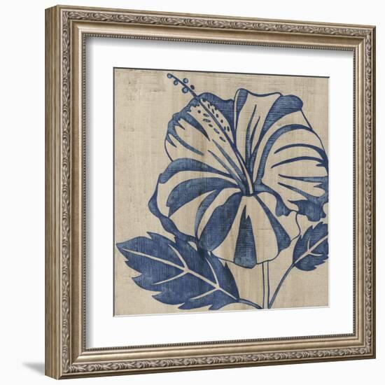 Indigo Hibiscus-Chariklia Zarris-Framed Art Print