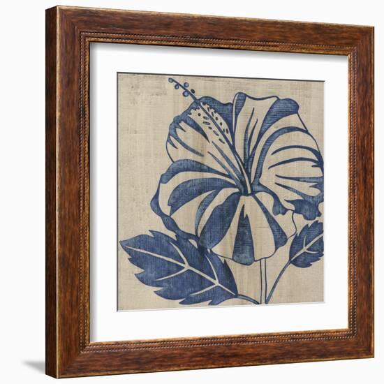 Indigo Hibiscus-Chariklia Zarris-Framed Art Print