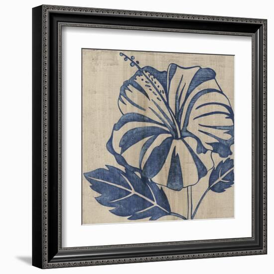 Indigo Hibiscus-Chariklia Zarris-Framed Art Print