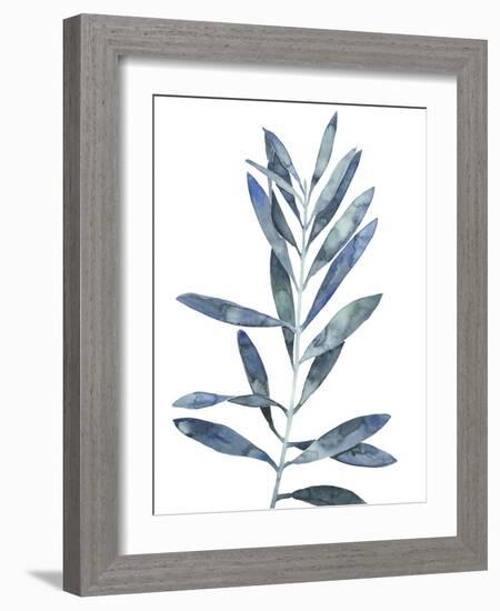 Indigo Leaves II-Megan Meagher-Framed Art Print