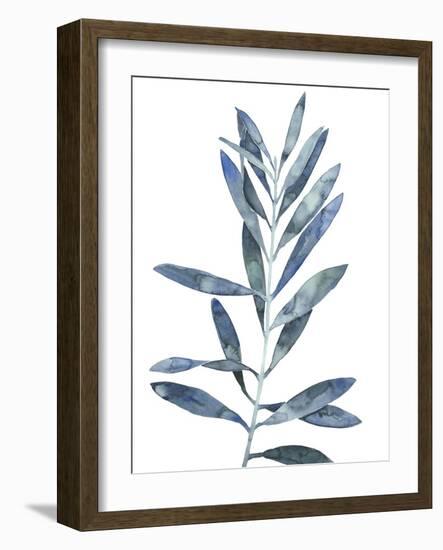 Indigo Leaves II-Megan Meagher-Framed Art Print