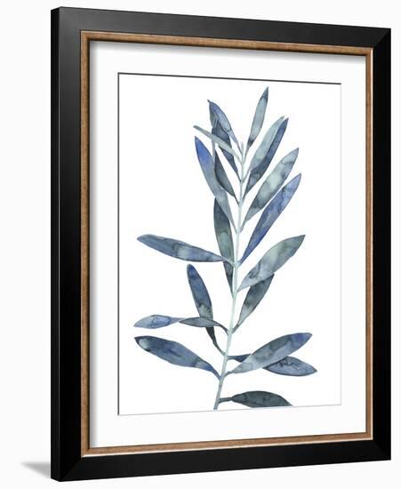 Indigo Leaves II-Megan Meagher-Framed Art Print