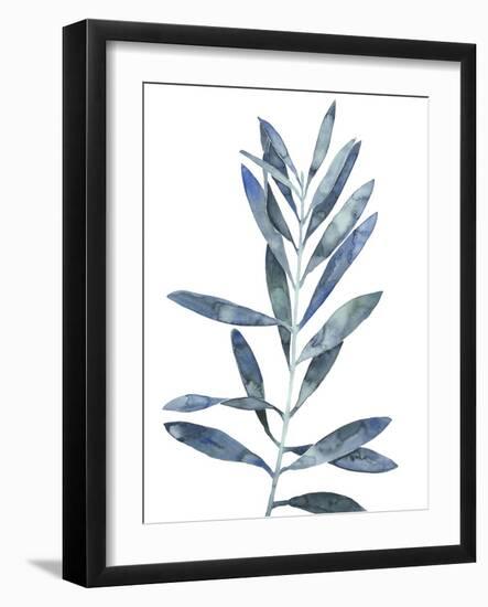 Indigo Leaves II-Megan Meagher-Framed Art Print