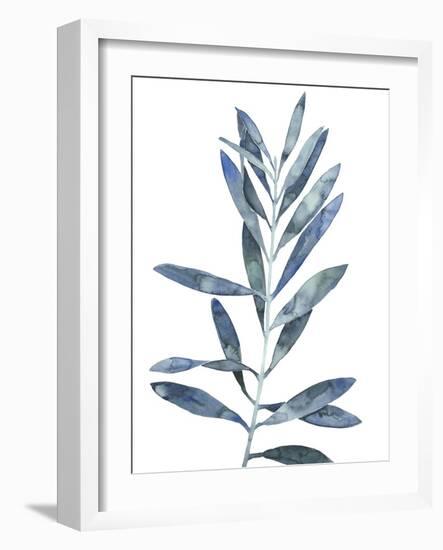 Indigo Leaves II-Megan Meagher-Framed Art Print