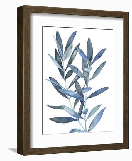 Indigo Leaves III-Megan Meagher-Framed Premium Giclee Print